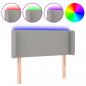 Preview: LED Kopfteil Hellgrau 83x16x78/88 cm Stoff