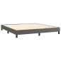 Preview: Boxspringbett mit Matratze Grau 180x200 cm Kunstleder