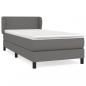 Preview: Boxspringbett mit Matratze Grau 90x190 cm Kunstleder