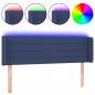Preview: LED Kopfteil Blau 147x16x78/88 cm Stoff