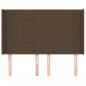Preview: Kopfteil mit Ohren Dunkelbraun 147x16x118/128 cm Stoff