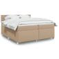 Preview: ARDEBO.de - Boxspringbett Matratze Cappuccino-Braun 200x200cm Kunstleder