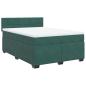 Preview: Boxspringbett mit Matratze Dunkelgrün 140x200 cm Samt