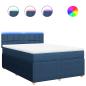 Preview: Boxspringbett mit Matratze Blau 140x200 cm Stoff