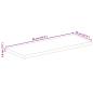 Preview: Tischplatte 90x70x3,8 cm Rechteckig Raues Massivholz Mango