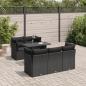 Preview: ARDEBO.de - 6-tlg. Garten-Sofagarnitur mit Kissen Schwarz Poly Rattan