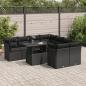 Preview: ARDEBO.de - 9-tlg. Garten-Sofagarnitur mit Kissen Schwarz Poly Rattan