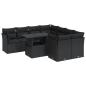 Preview: 9-tlg. Garten-Sofagarnitur mit Kissen Schwarz Poly Rattan