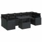 Preview: 8-tlg. Garten-Sofagarnitur mit Kissen Schwarz Poly Rattan