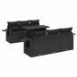 Preview: 7-tlg. Garten-Sofagarnitur mit Kissen Schwarz Poly Rattan