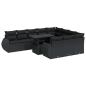 Preview: 11-tlg. Garten-Sofagarnitur mit Kissen Schwarz Poly Rattan
