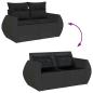 Preview: 11-tlg. Garten-Sofagarnitur mit Kissen Schwarz Poly Rattan