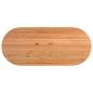 Preview: Tischplatte Hellbraun 280x120x4 cm Massivholz Eiche Oval