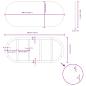 Preview: Tischplatte Hellbraun 280x120x4 cm Massivholz Eiche Oval