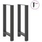 Preview: Couchtischbeine Anthrazit 2 Stk. 50x(90-91) cm Stahl