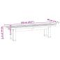 Preview: Esszimmerbank NOAIN U-Form-Beine 180x40x45 cm Massivholz Kiefer