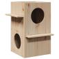 Preview: ARDEBO.de - Katzenhaus 43x43x60 cm Massivholz Kiefer