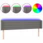 Preview: LED Kopfteil Dunkelgrau 183x16x78/88 cm Stoff