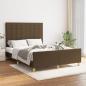 Preview: ARDEBO.de - Bettgestell ohne Matratze Dunkelbraun 140x200 cm Stoff