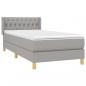 Preview: Boxspringbett mit Matratze Hellgrau 100x200 cm Stoff