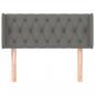 Preview: Kopfteil mit Ohren Dunkelgrau 103x16x78/88 cm Stoff
