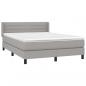 Preview: Boxspringbett mit Matratze Hellgrau 140x200 cm Stoff