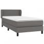 Preview: Boxspringbett mit Matratze Grau 100x200 cm Kunstleder