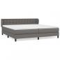 Preview: Boxspringbett mit Matratze Grau 200x200 cm Kunstleder
