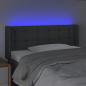 Preview: LED Kopfteil Dunkelgrau 103x16x78/88 cm Stoff