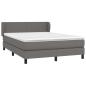 Preview: Boxspringbett mit Matratze Grau 140x200 cm Kunstleder