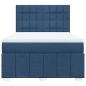 Preview: Boxspringbett mit Matratze Blau 140x200 cm Stoff