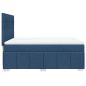 Preview: Boxspringbett mit Matratze Blau 140x200 cm Stoff