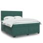 Preview: ARDEBO.de - Boxspringbett mit Matratze Dunkelgrün 180x200 cm Samt
