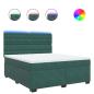 Preview: Boxspringbett mit Matratze Dunkelgrün 180x200 cm Samt