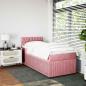 Preview: Boxspringbett mit Matratze Rosa 90x200 cm Samt
