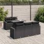 Preview: ARDEBO.de - 6-tlg. Garten-Sofagarnitur mit Kissen Schwarz Poly Rattan