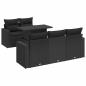Preview: 6-tlg. Garten-Sofagarnitur mit Kissen Schwarz Poly Rattan