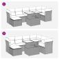 Preview: 8-tlg. Garten-Sofagarnitur mit Kissen Schwarz Poly Rattan