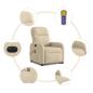 Preview: Elektrischer Massagesessel mit Aufstehhilfe Creme Stoff