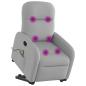 Preview: Massagesessel mit Aufstehhilfe Wolkengrau Stoff