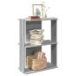 Preview: ARDEBO.de - Bücherregal 3 Böden Grau Sonoma 60x30x80 cm Holzwerkstoff
