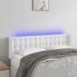 Preview: ARDEBO.de - LED Kopfteil Weiß 147x16x78/88 cm Kunstleder