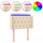 Preview: LED Kopfteil Creme 83x16x78/88 cm Stoff