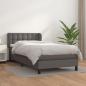 Preview: ARDEBO.de - Boxspringbett mit Matratze Grau 100x200 cm Kunstleder