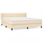 Preview: Boxspringbett mit Matratze Creme 180x200 cm Stoff