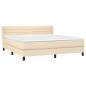 Preview: Boxspringbett mit Matratze Creme 180x200 cm Stoff