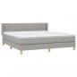 Preview: Boxspringbett mit Matratze Hellgrau 160x200 cm Stoff