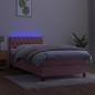 Preview: Boxspringbett mit Matratze & LED Rosa 90x190 cm Samt