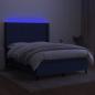 Preview: Boxspringbett mit Matratze & LED Blau 140x200 cm Stoff