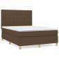 Preview: ARDEBO.de - Boxspringbett mit Matratze Dunkelbraun 140x200 cm Stoff